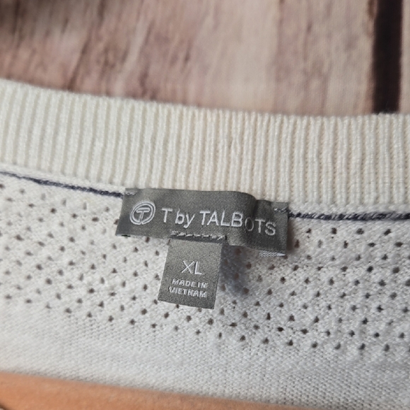 Talbots White and Gray Women's Sweater Size XL - Picture 2 of 7